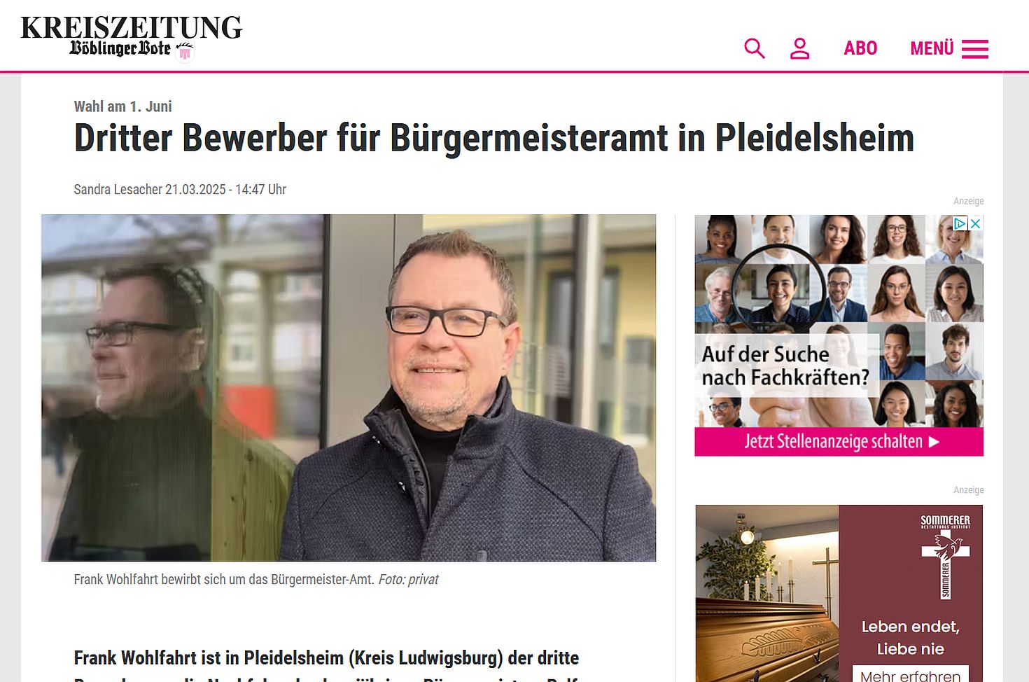Kreiszeitung Böblinger Bote 21.03.2025