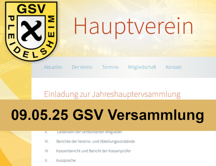 GSV Jahreshauptversammlung
